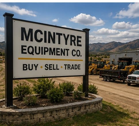 McIntyre Equipment Co. yard sign — Buy, Sell, Trade